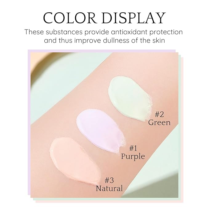 Purple Color Correcting Makeup Primer, Tinted Face Primer Moisturizer Neutralize Skin Tone Brighten Blur Pores Hydrate Makeup Pore Primer Base Tone Correct- Dream Purple 30ML-BrightBean Baby