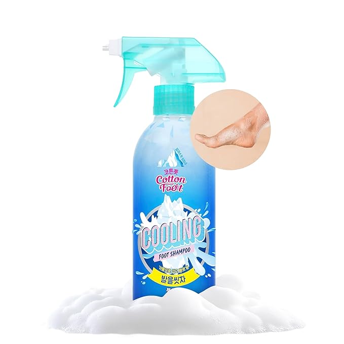 Cotton Foot - Foot Shampoo (Menthol Cooling, 13fl oz) - Refreshing Cleanse Spray, Deodorizing Foot Care Wash. Foaming Wash, Easy to Use-BrightBean Baby