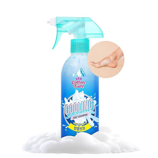 Cotton Foot - Foot Shampoo (Menthol Cooling, 13fl oz) - Refreshing Cleanse Spray, Deodorizing Foot Care Wash. Foaming Wash, Easy to Use-BrightBean Baby