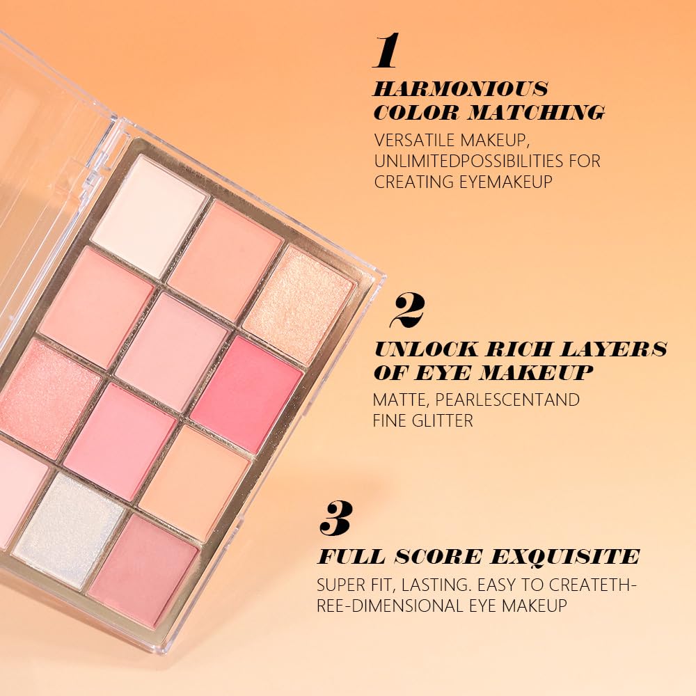 Nude Pink Eyeshadow Palette,Natural Neutral Warm Colors Cream Light Colors Eyeshadow Palette,Eye Shadow Palette Long Lasting Naturing-Looking Make Up Pallets for Women,Vegan-BrightBean Baby