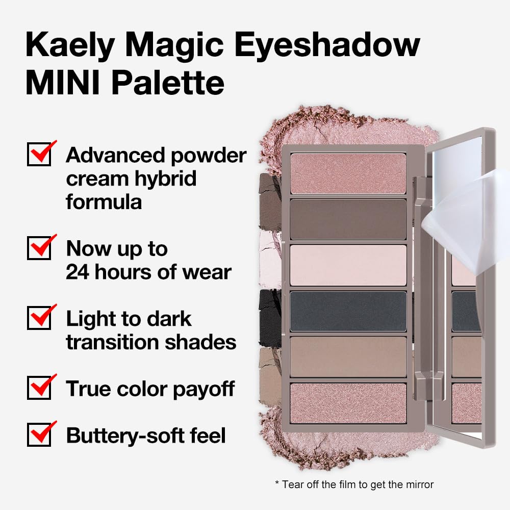 Kaely 6 Color Mini Neutral Eyeshadow Palette Makeup, Highly Pigmented Eye Shadow Palette Waterproof, Natural Matte Shimmer Eye Shadow Palette, paleta de sombras de ojos, Vegan & Cruelty-free, 06-BrightBean Baby