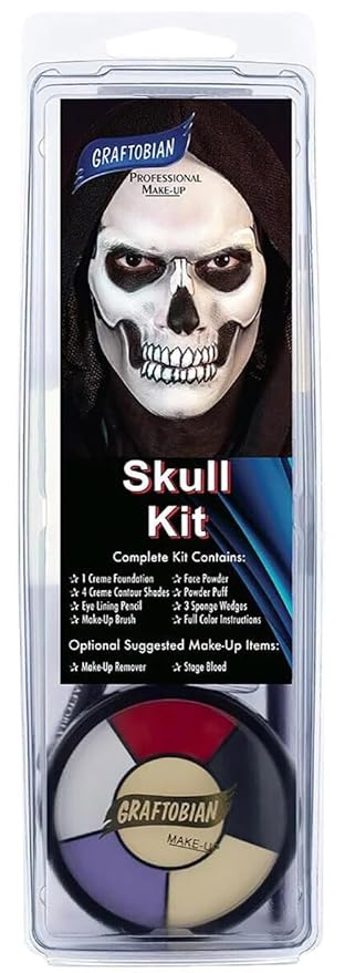 Graftobian Skull Makeup Kit - Skeleton Makeup Set for Costumes, Cosplay, and Halloween-BrightBean Baby