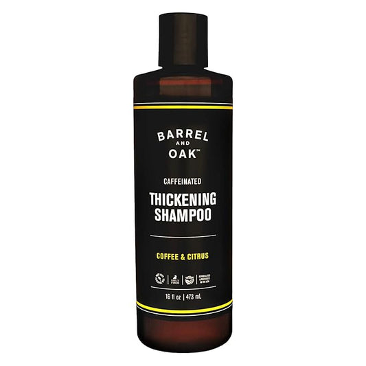 Barrel and Oak - Caffeinated Thickening Shampoo, Biotin Shampoo, Hair Care for Men, Strengthens & Hydrates, Biotin for Thicker Hair, Essential Oil-Based Scent, Vegan (Coffee & Citrus, 16 oz)-BrightBean Baby