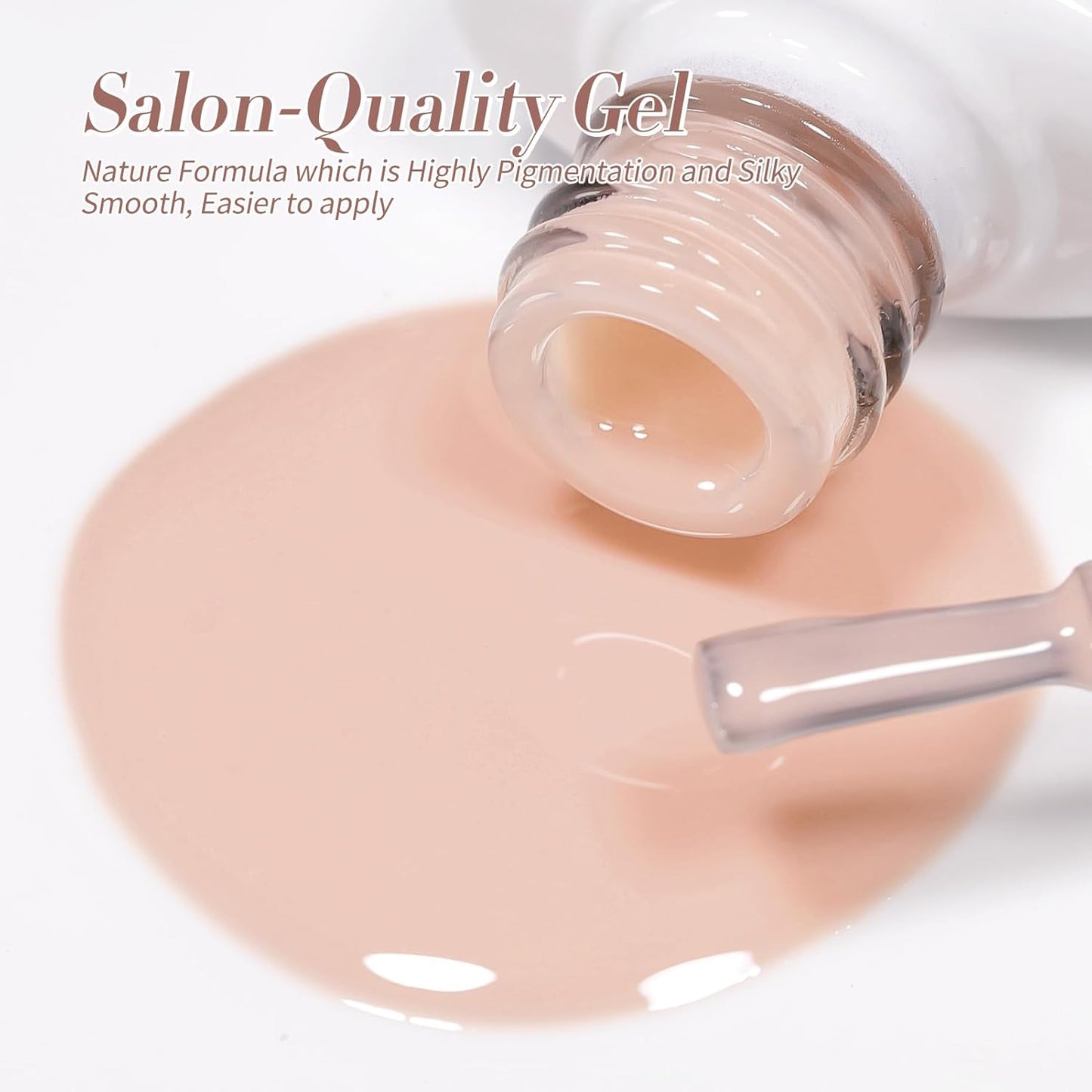 Born Pretty Jelly Nude Gel Nail Polish Set,Nude Clear Gel Nail Polish Sheer Crystal Transparent Gel Polish Soak Off U V Light Cure Gel Polish Kit Nail Art Manicure DIY Salon Home 6PCS 7 ML-BrightBean Baby