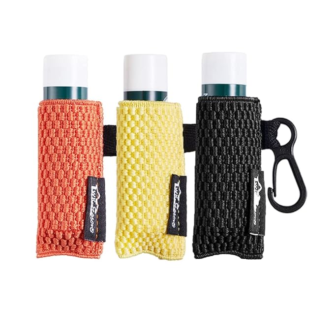 WKieason Lip Balm Holder Sleeve with Keychain Lipstick Sleeve Holder Tight-knit Elastic Holder (Black/Orange/Yellow)-BrightBean Baby