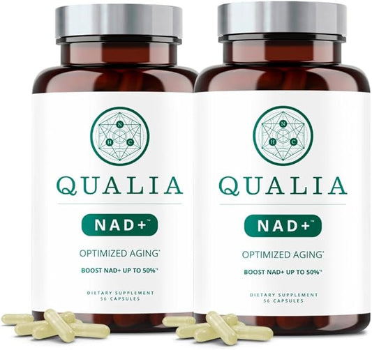 Qualia NAD Supplement — Clinically Proven to Boost NAD+ up to 67%. Optimized Aging, Energy, Focus. Elite NAD+ Ingredients: Nicotinamide Riboside (NIAGEN,) Niacin, Niacinamide (2 Month Supply)-BrightBean Baby