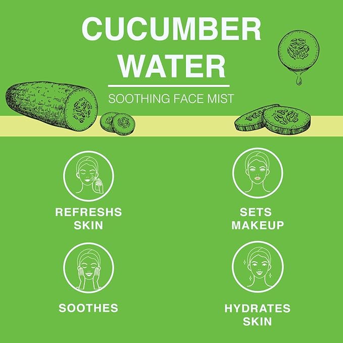 | Face & Body Mist Spray - Soothing Cucumber Water With Moisturizing Hyaluronic Acid | Instant Soothing, Cooling, Conditioning | 8 FL OZ-BrightBean Baby