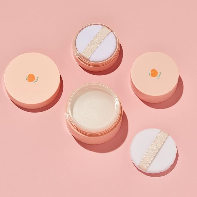 SKINFOOD Peach Cotton Multi Finish Powder 5g - Korean Peach Extract & Calamin Sebum Control Face Powder - Silky Setting Powder - Setting Powder for Oily Skin - Sweet Peach Scent for Soft Skin-BrightBean Baby