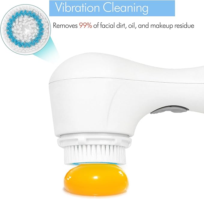 Microtree Facial Cleansing Brush, Electric Face Scrubber Exfoliator for Women Skin Care Deep Cleaning Exfoliating, Rechargeable Waterproof with 2 Sonic Vibration Speeds for Home & Travel(White)-BrightBean Baby