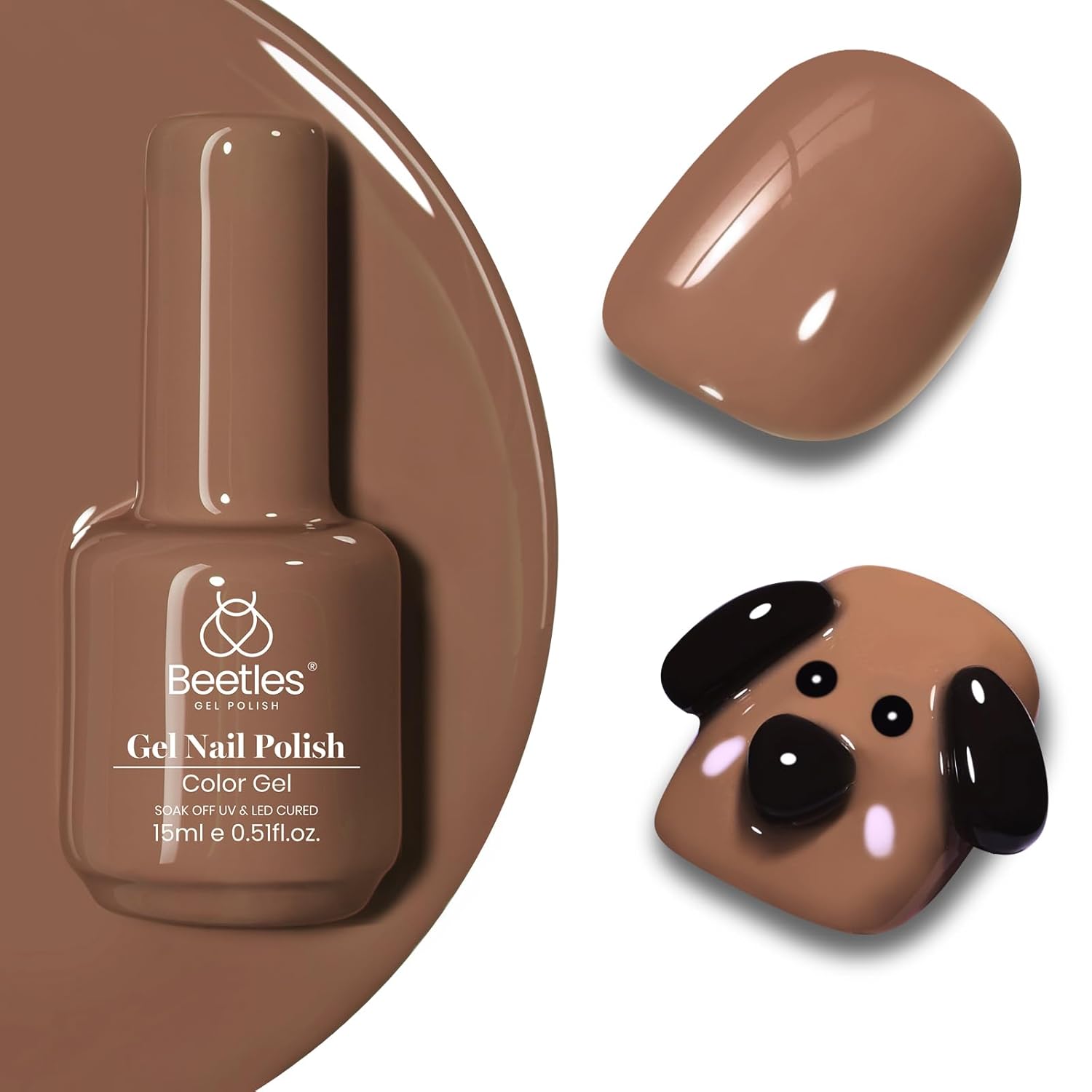 Beetles Brown Gel Nail Polish, 1Pcs 15ml Brown Fall Color Gel Polish Soak Off Nail Art Manicure Salon DIY Uv Lamp Nail Design Decoration at Home-BrightBean Baby