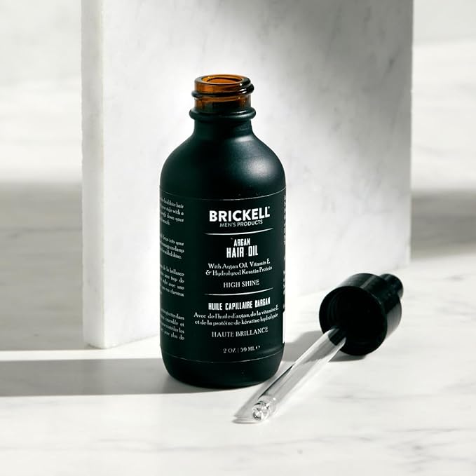 Brickell Men's Argan Oil for Hair, Natural and Organic Hair Oil For Men, Lightweight Hair Treatment, 2 Ounce, Scented-BrightBean Baby