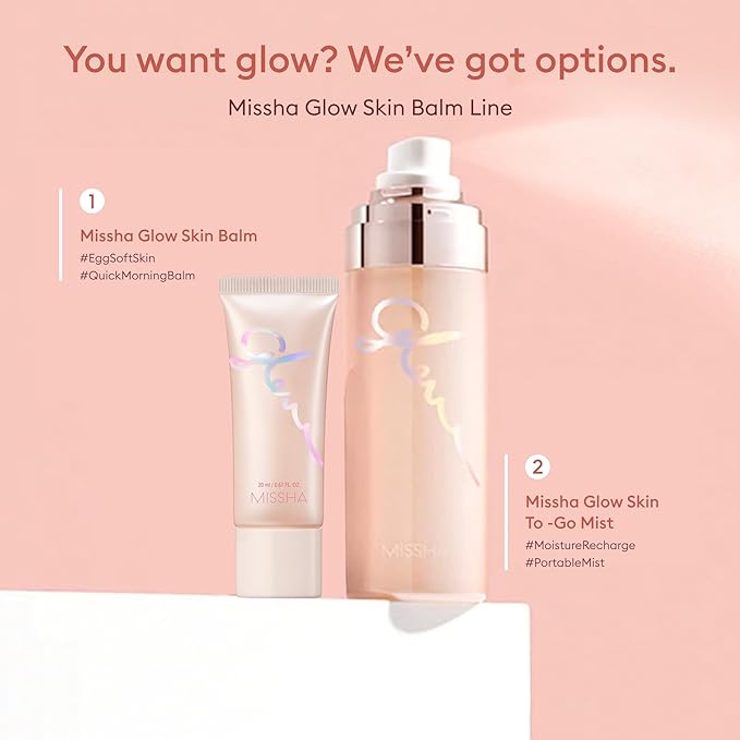 MISSHA Glow Skin Balm 0.68 fl oz/ 20ml, 4-in-1 Primer, Moisturizing Cream, Morning Pack, Luminizing Cream for a Flawless Natural Glow Glass Skin-BrightBean Baby