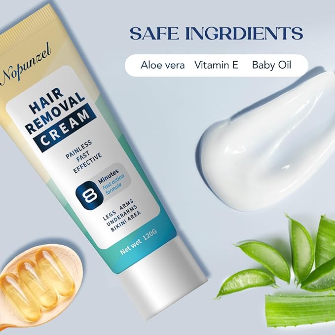 Hair Removal Cream for Women, Men - Bikini, Intimate Areas - Painless Depilatory for Body, Legs, Arms, Underarms, Private Areas - 120g-BrightBean Baby