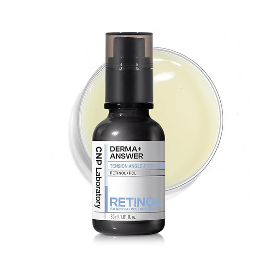 CNP Retinol PCL Eye Treatment Serum (1.01 fl.oz/ 30ml) - DermaAnswer Tension Angle-Fit Ampule, Under Eye Tightening, Firming, Korean Night Skincare, Fine Lines and Dark Circles-BrightBean Baby