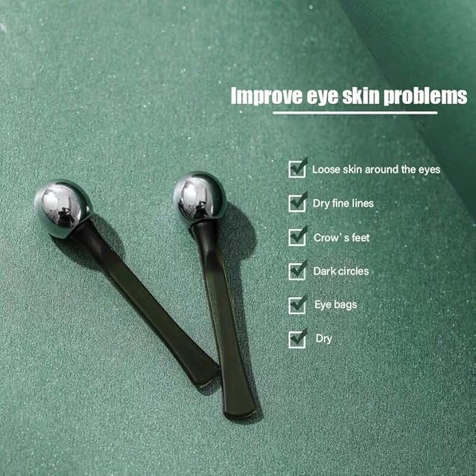 2 PCS Portable Eye Serum Cream Applicator Eyes Massage Tool, Can Be Used As Eyes Cream Spoon, Reduce Eye Swelling Flannel small gift bag-BrightBean Baby