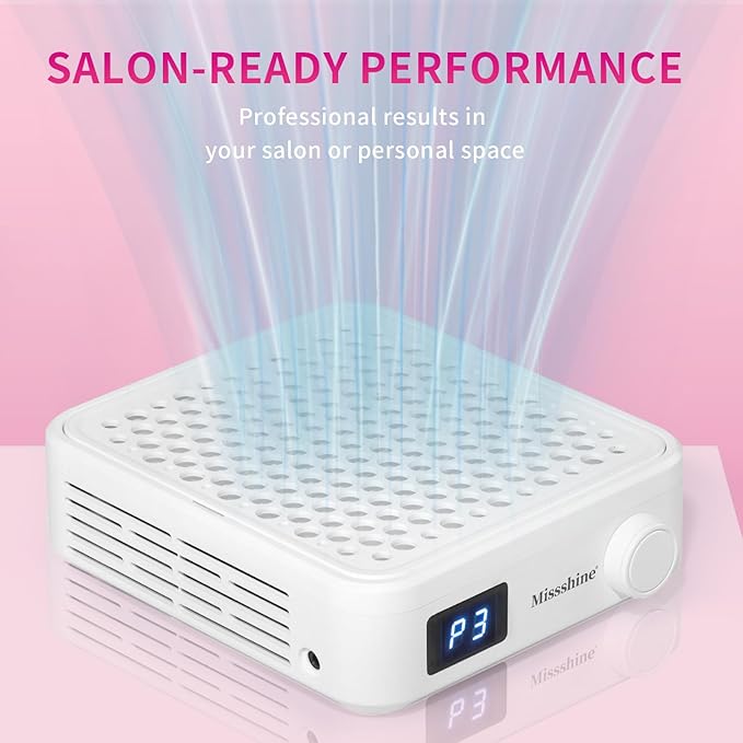 Missshine Nail Dust Collector with Adjustable Suction Power，Mini Vacuum Nail fan Dust Collector With Reusable Filter for Girls-BrightBean Baby