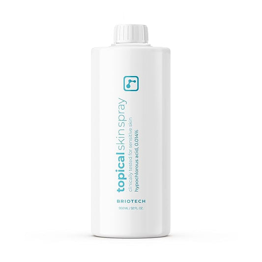 BRIOTECH Topical Skin Spray, Hypochlorous Acid for Sensitive Skin, HOCl Facial Mist, Full Body Support Against Irritation, Calm Redness, Soothe Foot & Scalp, 32 oz Refill (1 Pack)-BrightBean Baby
