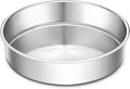 LIANYU Cake Pans 9 Inch Round, Stainless Steel Round Wedding Birthday Cake Pan, Metal Baking Tin Oven Pan for Layer Cake Brownie Lasagna, Leak Proof, Dishwasher & Pot Safe
