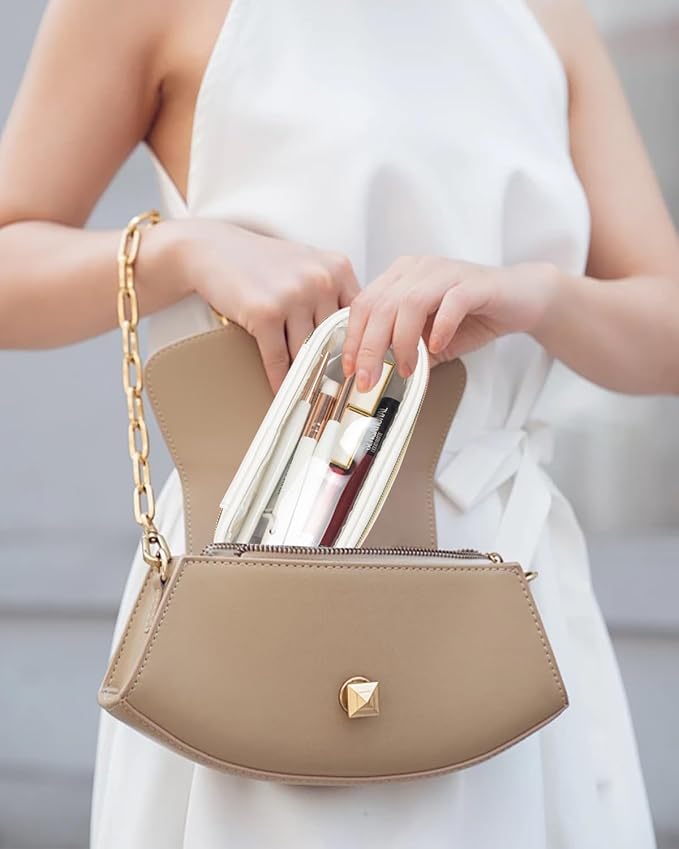 Clear Makeup Bag Small, TSA Approved Portable Toiletry Bag with Zipper Cosmetic Travel Bag Makeup Organizer Case Mini Makeup Pouch for Purse Car Organizer Bag for Women Men-BrightBean Baby