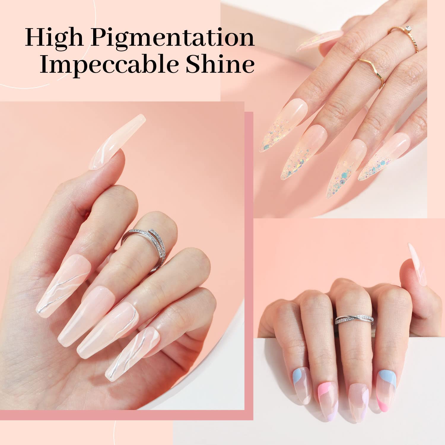 Modelones Dip Powder Nail Art Translucent Sheer Nude Color, 28 Long-Lasting Build Powder Salon DIY at Home No Lamp Cured-BrightBean Baby