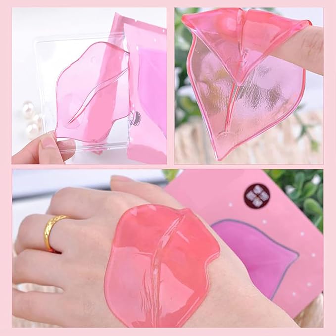 Eakroo 30 Pairs Collagen Crystal Pink Lip Masks, Collagen Lip Pads for Dry and Cracked Lips, Moisturizing Lip Care Gel Pads Remove Dead Skin, Minizes Lip Fine Lines, Lighten Lips, Plump Your Lips-BrightBean Baby