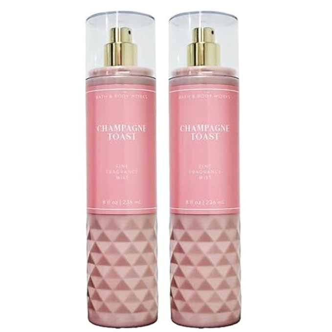 Bath and Body Works CHAMPAGNE TOAST Fine Fragrance Mist - NEW LOOKS 2022 - PACK OF 2 (FULL SIZE MIST 8FL OZ / 236 ML)-BrightBean Baby