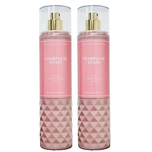 Bath and Body Works CHAMPAGNE TOAST Fine Fragrance Mist - NEW LOOKS 2022 - PACK OF 2 (FULL SIZE MIST 8FL OZ / 236 ML)-BrightBean Baby
