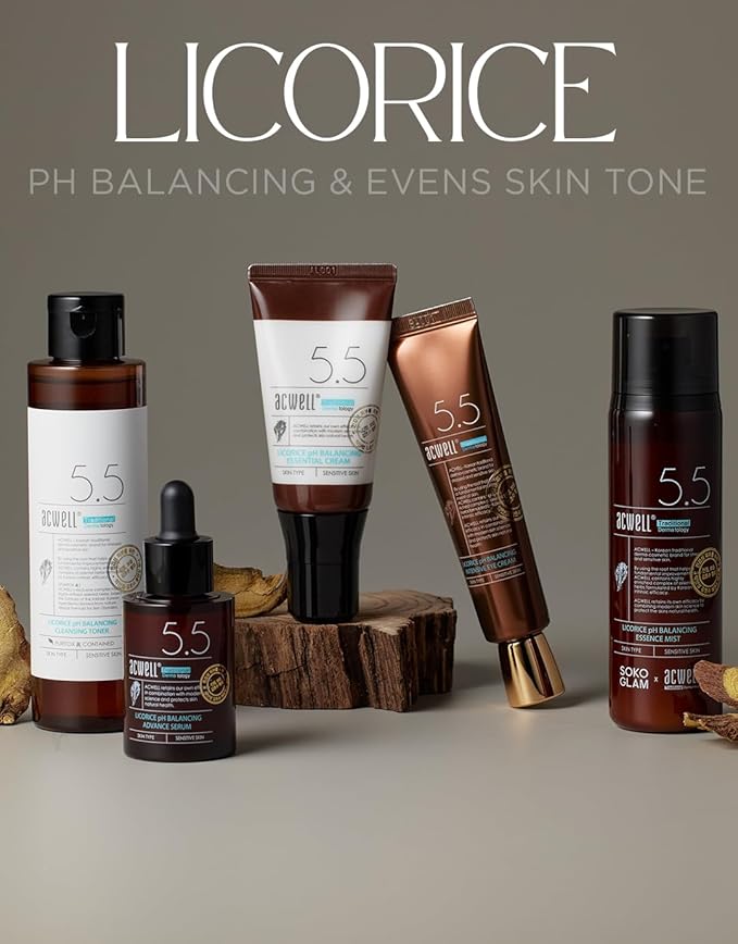 ACWELL Licorice pH Balancing Korean Toner for Cleansing - Alcohol-Free PH5.5 Hydrating Facial Astringent -Skin Clarifying & Hydration Boosting Toner, 5.1 fl.oz. 2 Pack-BrightBean Baby