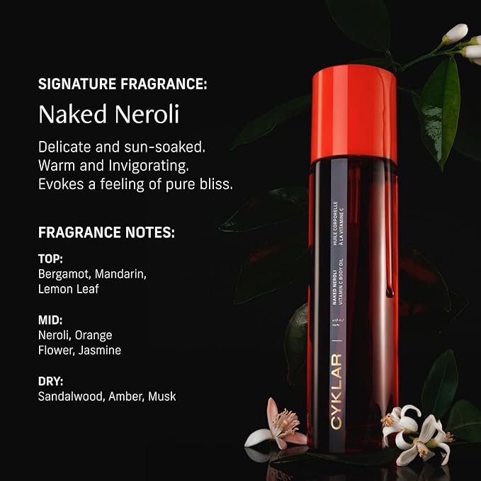 Vitamin C Body Oil for Women and Men. Moisturizing Naked Neroli Scented Body Serum for Glowing Skin. Nourishing, Hydrating After-Shower and Bath Skin Care Moisturizer, 4.2 Fl Oz-BrightBean Baby