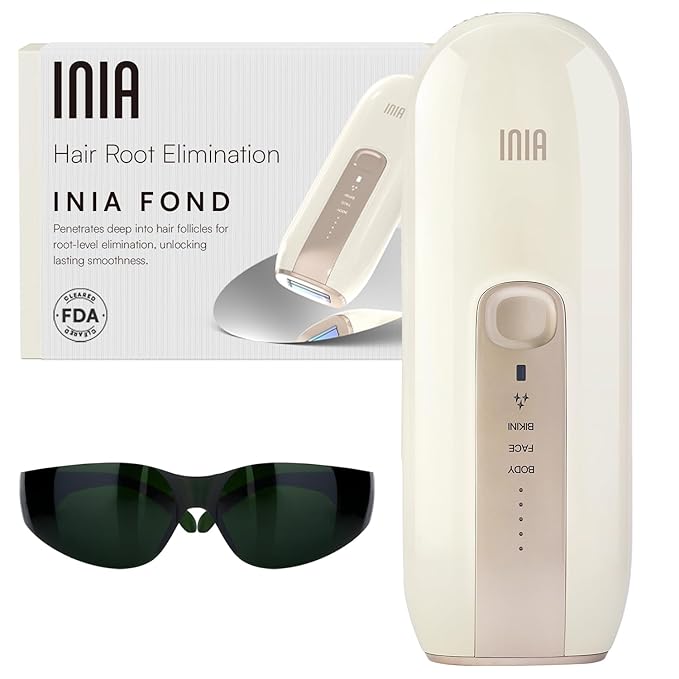 Laser Hair Removal Device for Women and Men, INIA Fond Hair Remover with Long-Lasting in Hair Reduction for Body&Face, Safe at-home Results for Armpits, Bikini and Legs-BrightBean Baby