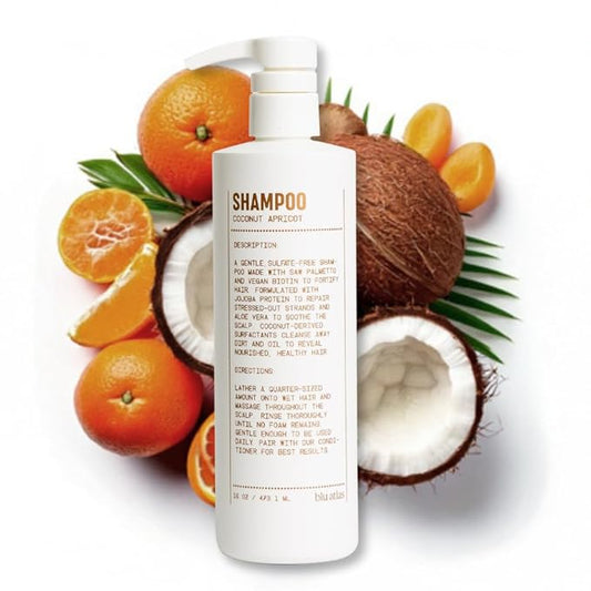 Blu Atlas Men's Natural Shampoo – Organic, Sulfate-Free, Paraben-Free – Deep Cleansing & Hydrating – Coconut Apricot Scent – Made in America – 16 oz-BrightBean Baby
