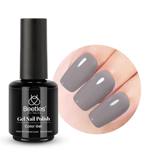 beetles 15 ml Gray Gel Nail Polish Neutral Light Pastel Solid Grey Color Soak Off LED UV Lamp DIY Manicure Decoration Nail Art Design Salon at Home Gift for Women Girls-BrightBean Baby