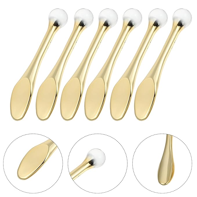 EXCEART 6pcs Metal Makeup Spatula Mini Spoon Eye Cream Massage Sticks Beauty Scoop for Facial Cosmetic Face Cream-BrightBean Baby