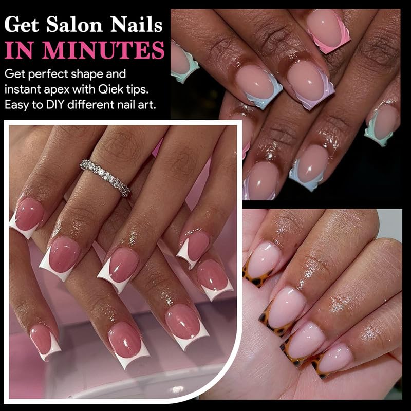 Extra Short Flat Head False Nail Tips, 15 Sizes 510 PCS Clear French Press On Fake Nail Pre-shaped Half Matte Full Cover Gel Nail Tips Extensions Long Lasting for DIY Beginners & Salon Manicure-BrightBean Baby