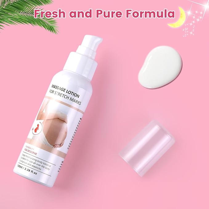 Stretch Mark Cream for Pregnancy - Brightening and Moisturizing with Collagen and Avocado Extract - Promotes Skin Elasticity and Fades Postpartum Stretch Marks - for Use on The Tummy, HIPS - 3.38 oz-BrightBean Baby