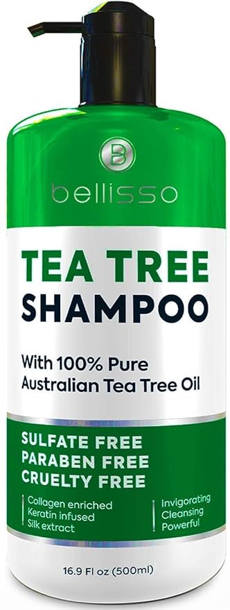 Tea Tree Oil Shampoo - Sulfate and Paraben Free with Collagen Keratin - Ideal for Women and Men with Oily Hair and Scalp Buildup - Anti Dandruff Treatment for Itchy, Dry Scalps – Salon Grade Products-BrightBean Baby