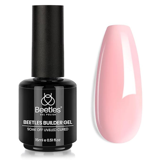 Beetles Builder Gel for Nails, 7 in 1 Pink Building Nail Gel Baby Pink Color Shy Blush Strengthener Gel for Nails Builder Apex & Extension Beauty Gift Sets for Women-BrightBean Baby