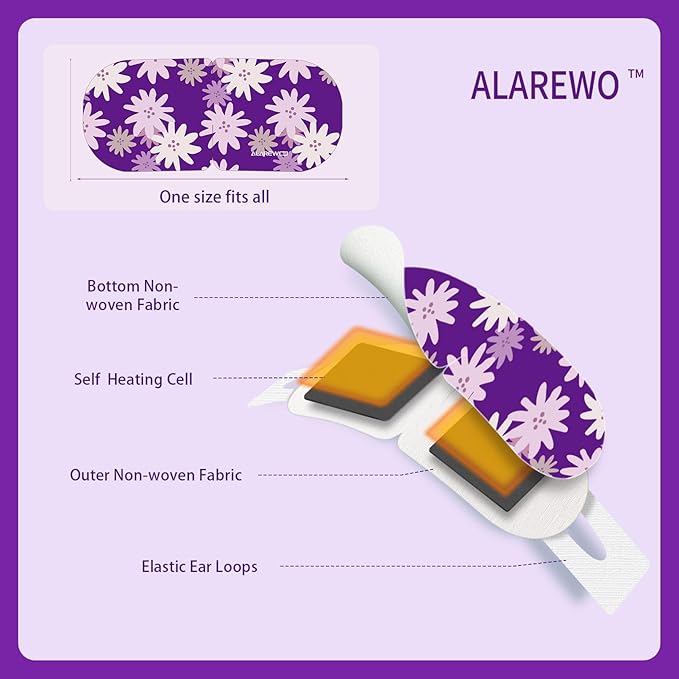 Steam Eye Mask Self Heating Moist Eye Compress Disposable SPA Warm Eye Mask 10 Packs for Dry Eyes, Eye Fatigue, Stress Relief, Soothing Headache Travel Trouble Sleeping(Lavender)-BrightBean Baby