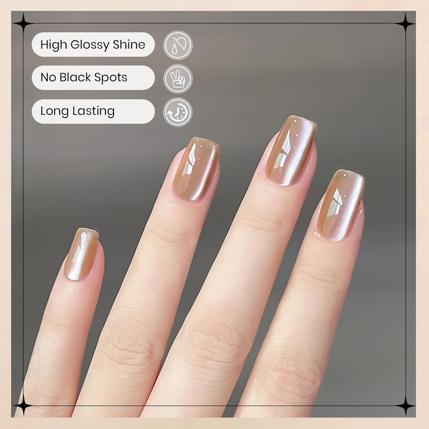 Moonlight Cat Eye Gel Nail Polish 10ml Silk Magnetic Nail Polish Glass Cateye Gel Polish with Magnetic Stick Soak Off UV LED Nail Lamp Nail Art Manicure Salon Home DIY 002, Milky Coffee-BrightBean Baby