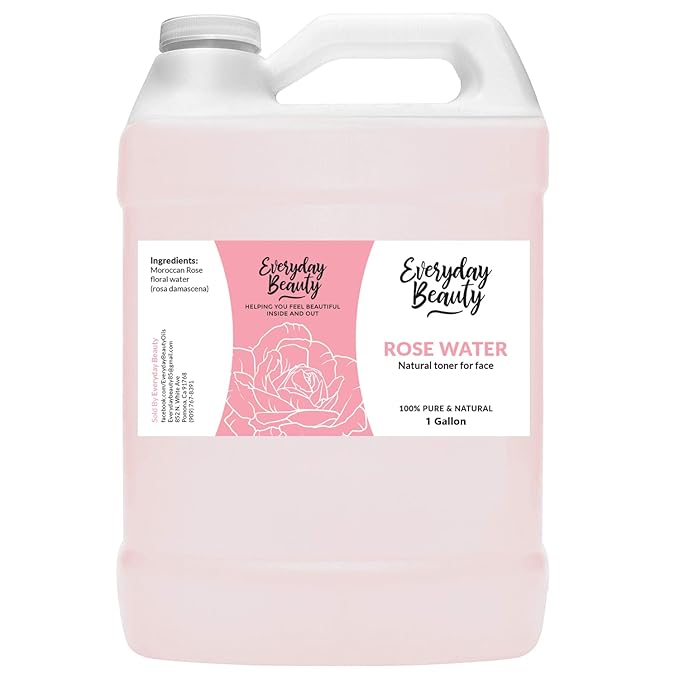 Rose Water Facial Toner Bulk - 1 Gallon Alcohol-Free Vegan All Natural Refreshing for Face and Hair - Uplifts, Calming & Soothing for All Skin Types-BrightBean Baby