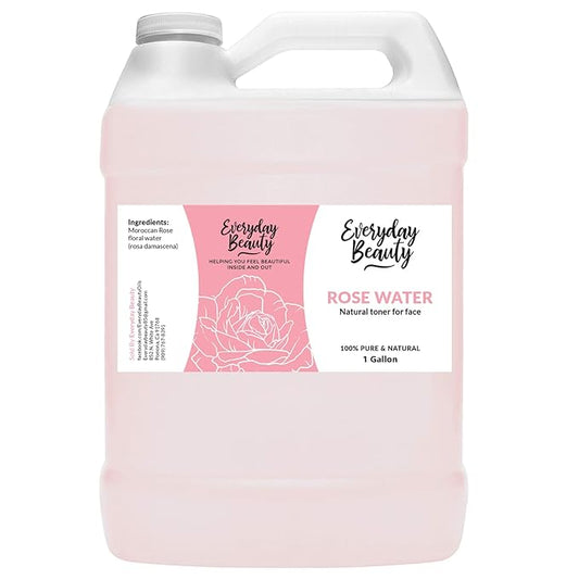 Rose Water Facial Toner Bulk - 1 Gallon Alcohol-Free Vegan All Natural Refreshing for Face and Hair - Uplifts, Calming & Soothing for All Skin Types-BrightBean Baby