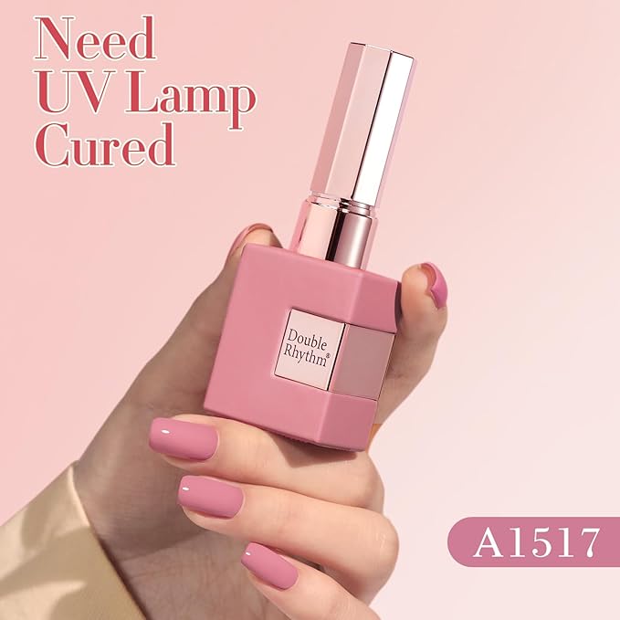 Double Rhythm 6 Pcs 15 ML Gel Polish Set Same Color Same Bottle Soak Off Gel Polish Kit Nail Art Manicure Salon DIY at Home for Women (Burgundy Red Nude Pink Purple Beige-T6-3)-BrightBean Baby