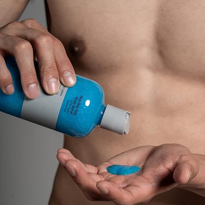 Anthony Exfoliating Body Scrub – Sea Salt, Vitamin C, And Aloe Vera Deep Cleans, Smooths Rough Patches & Soothes and Protects Skin – Blue Sea Kelp Body Wash 3.4 Fl Oz-BrightBean Baby