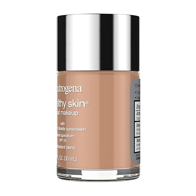 Neutrogena Healthy Skin Liquid Makeup Foundation with Broad Spectrum SPF 20 Sunscreen, Medium Coverage Foundation with Nourishing Pro-Vitamin B5, Chestnut 135, 1 fl. oz-BrightBean Baby