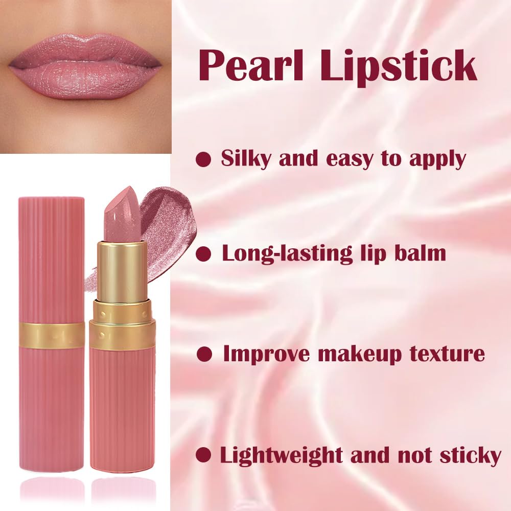 Pink Purple Metallic Lipstick for Women,Lightweight Shimmer Frosted Lipstick,Glitter Lip Gloss Stain Long Lasting Waterproof Smudge Proof 24 Hour Full Coverage Lip Makeup,Vegan-BrightBean Baby