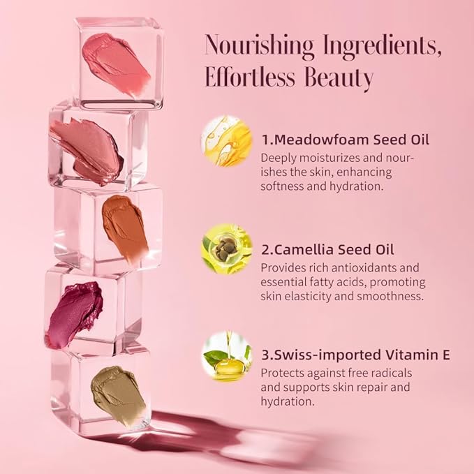 Multi-Use Makeup Cream Blush Stick, Unidollss 3-in-1 Buildable Contour Bronzer Blush Stick, Hydrating formula, All day wear, Easy Application with Thumb Puff Included (05 SUNSHINE)