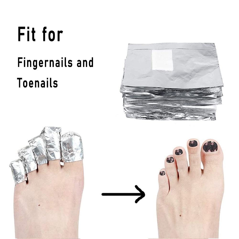 400Pcs Nail Polish Remover Gel Nail Foil Wraps Aluminium Soak Off Foils Cotton Pads Gel Nail Polish Wraps Removal Tool Finger Nail Polish Remover with Lint-Free Lager Cotton Pad-BrightBean Baby