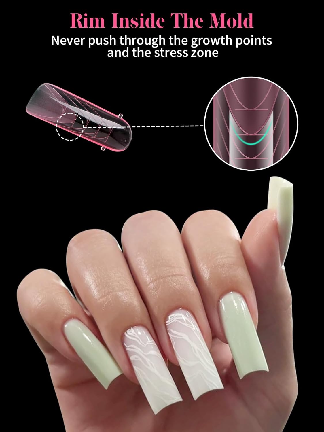 EBANKU Dual Nail Forms for Poly Extension Gel, 120 PCS Pink Nail Molds Reusable 12 Sizes Nail Extension Forms for Builder Gel Manicure Design Salon DIY-BrightBean Baby