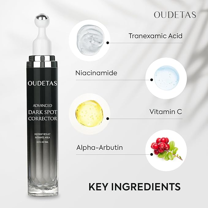 Dark Spot Remover for Face: Remove Sun & Age Spot Corrector – Melasma & Hyperpigmentation Brightening Serum for Body(Hand Leg Arm) – Brown Skin and Freckles Removal Treatment with Roller 15ml-BrightBean Baby