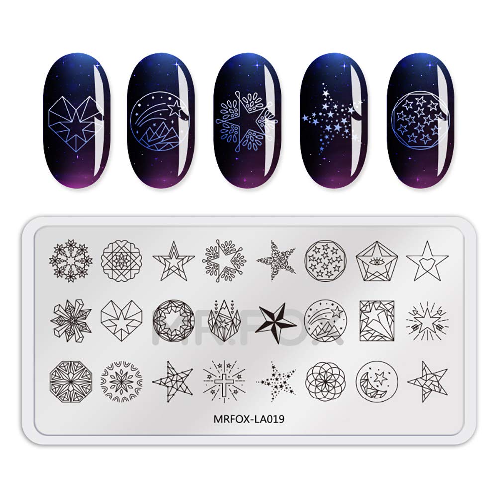 Mr. Fox Nail Print Board Set Graffiti Star Marble Pattern Bark Pattern Lace Abstract Pattern Art DIY hot Stamping Template-BrightBean Baby